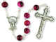 Pink / Purple and Black Murano Style Glass Bead Rosary  - 21