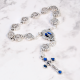 Miraculous Medal Decade Rosary Chaplet (9mm Marian Beads & Blue Enamel Accents) – Silver Oxidized, Made in Italy * (Minimum quantity purchase is 1)