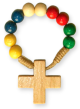 Single Decade Mission Pocket Rosary - Colored Wood Beads, Made in Italy *   (Minimum quantity purchase is 1)