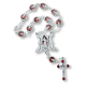 Divine Mercy Metal Rosary Bracelet (9mm Divine Mercy Beads & Red Enamel Accents) – Silver Oxidized, Made in Italy   (Minimum quantity purchase is 1)