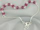  Sterling Silver Rosary Bracelet with Swarovski Crystals - Fuchsia *  (Minimum quantity purchase is 1)  