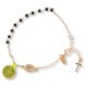 Rose Gold Sterling Silver Rosary Bracelet with Black Swarovski Crystal Beads - 8.75