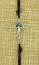 St Benedict Crucifix Black Corded Adjustable Bracelet  (Minimum quantity purchase is 1)  