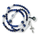 Triple Wrap Stretch Bracelet with 6mm Sodalite Gemstone Beads and Crucifix Charm  *  (Minimum quantity purchase is 1)