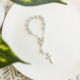 Pocket Rosary with Blue Faux Pearl Beads and Miraculous Medal Center   (Minimum quantity purchase is 1)