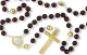 Our Lady of Medjugorje Rosary – Brown Wood Beads with Medjugorje Soil Center, Made in Italy *