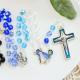 Our Lady of Fatima Rosary (Tri-Color Blue 6mm Faceted Crystal Beads) – Made in Italy * (Minimum quantity purchase is 1) 