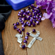 Madonna & Child Rosary – Purple Faceted Crystal Beads, Made in Italy