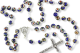  Blue Cloisonne' Linked Rosary with 8mm Beads - 18