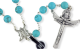 Turquoise Rosary – 10mm Semi-Precious Stone Beads with Miraculous Medal, Made in Portugal