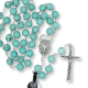 Turquoise Color Semi-Precious Stone 8mm Bead Rosary with Miraculous Medal Centerpiece – 20-3/4