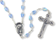 Blue Crystal Teardrop Bead Rosary - 23