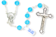  Aqua Blue AB Tin Cut Crystal Rosary, 8 mm Beads - 21