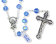   Blue AB Tin Cut Crystal Rosary, 8 mm Beads - 21