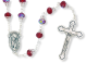 AB Deep Red Capped Bead Linked Rosary - 26