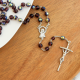  AB Purple / February, June 7mm Glass Bead Rosary - 20 1/2