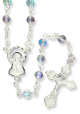  AB Clear Crystal (April) 4mm Glass Bead Rosary - 16