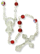 AB Ruby Red (July) 4mm Glass Bead Rosary - 16
