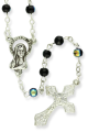 AB Black 4mm Glass Bead Rosary - 16