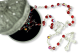   Red Crystal 4mm Bead Rosary with Crown Rosary Box * (Minimum quantity purchase is 1)