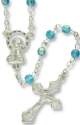  AB Aqua Blue (December) 4mm Glass Bead Rosary - 16