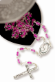 Pink 6mm Bead Rosary with Heart Shaped Box