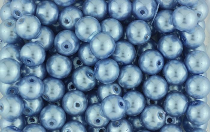  CZECH REPUBLIC Glass Pearl Beads - 6 mm round - Heather Blue - 60 per pack   (Minimum quantity purchase is 1)