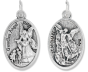 St Michael & Guardian Angel Medal (Catholic Protection) – 1" Oval Silver Oxidized, Made in Italy  * (Minimum quantity purchase is 3)