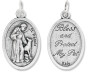 St Francis Medal (Bless & Protect My Pet) – 1" Oval Silver Oxidized, Made in Italy  * (Minimum quantity purchase is 3)