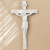 White Catholic Wall Crucifix – 13.5