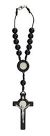 St Benedict Black Wood Bead Auto Rosary *  (Minimum quantity purchase is 1)