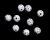    White Star Spangled Plastic Beads, 8 mm round- 60 beads   (Minimum quantity purchase is 1)
