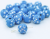 True Blue Star Spangled Plastic Beads, 8 mm round- 60 beads    (Minimum quantity purchase is 1)