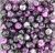 Purple/Pink and Black Spun Glass Beads - 8mm - Pkg 60  * (Minimum quantity purchase is 5)