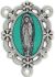   Our Lady of Guadalupe Center with Green Enamel - 1 1/4