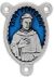 St Peregrine Oval Centerpiece - Blue Enamel, 1-1/8