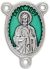 St Jude Oval Centerpiece - Green Enamel, 1-1/8