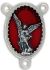 St Michael the Archangel Oval Centerpiece - Red Enamel, 1-1/8