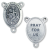 St Christopher Oval Centerpiece - Silver Ox, 1-1/16
