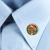 St Benedict Lapel Pin, Red and Blue Enamel, Gold Tone (Minimum Qty Purchase is 1)