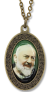  St Pio / Pray for Us Necklace with Full Color Medal - Bronze Finish - 13