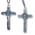 St Benedict Crucifix Pendant (Blue Enamel Geometric Inlay) – 3 1/8