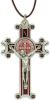 St Benedict Crucifix Pendant (Red Enamel Scroll Design) – 3