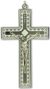  Filigree-Style Straight Bar Crucifix with White Inlay - 5 inch    (Minimum quantity purchase is 1)
