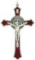St Benedict Crucifix Pendant with Red Enamel - 4 3/4