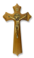 St Benedict Wall Crucifix, Wood with Antique Gold Corpus - 9 3/4