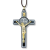 St Benedict Black & White Enamel Crucifix Pendant – 3 1/8