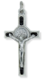 St Benedict Black Enamel Silver Oxidized Crucifix Pendant – 1 1/2