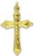   Crucifix with Decorative Posts, Gold Toned - 1 11/16