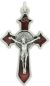 Red Enamel Pointed Sunburst Crucifix - 2